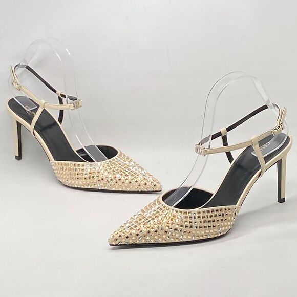 Celine Kitten Suede Strap Embellished Pumps size 39 - Picture 2 of 15